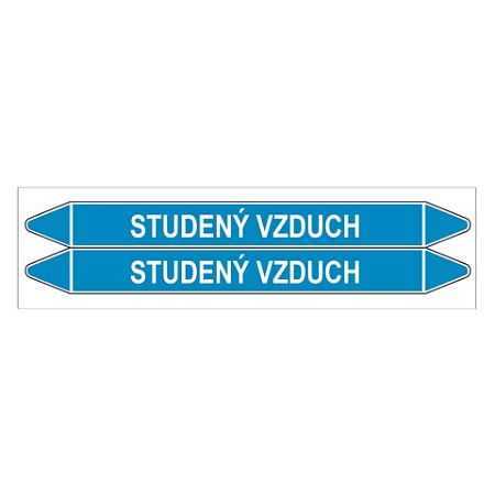 Značení potrubí, studený vzduch,2 ks, 450 × 52 mm